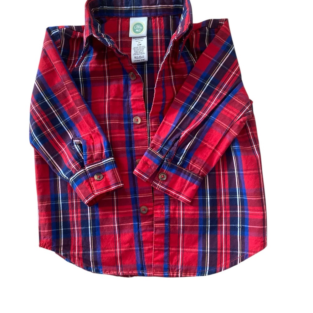 Plaid Red and Blue Kids Shirt